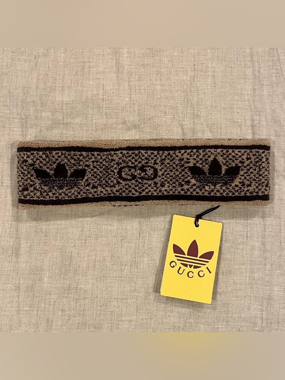 Gucci X Adidas $410 GG Monogram Logo Sweatband